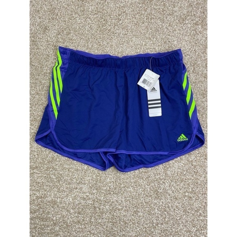 NWT Adidas Climalite Soccer Shorts Size L Blue